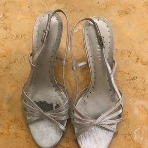 Silver Glitter Slingback Sandal